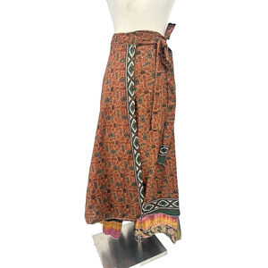 Junglee Billee Wrap Maxi Skirt Reversible Layered Boho Indian Free Size Festival